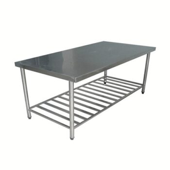 Bàn chặt inox lót gỗ có giá nan bên dưới 1