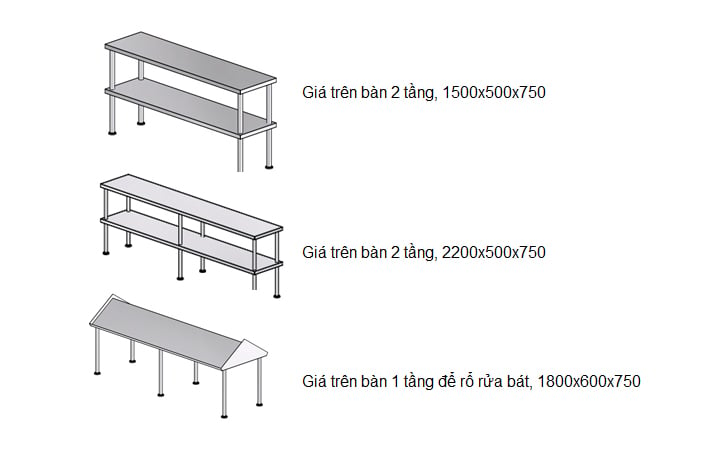 Kệ phẳng 2 tầng trên bàn cao cấp 1