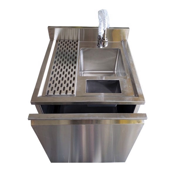 Quầy bar inox 1 chậu có thùng rác 1