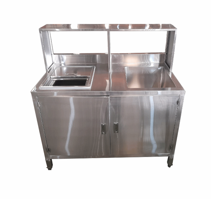 Quầy bar inox có giá phẳng trên 1