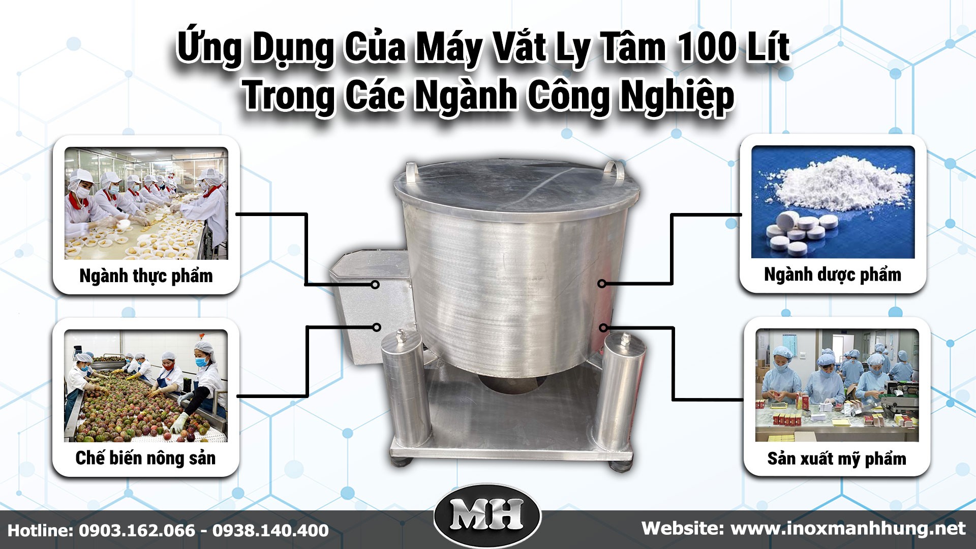Ứng dụng đa dạng của máy vắt ly tâm